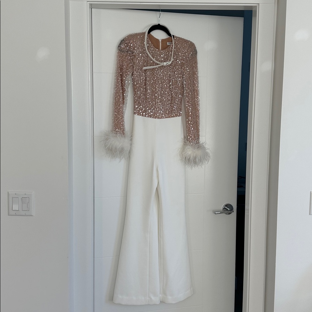 White bridal jumpsuit by Nadine Merabi in XS - MINT condition.